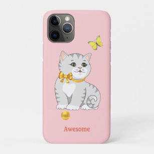 Niedliche Tabby Kitty Cat auf Light Pink Case-Mate iPhone Hülle