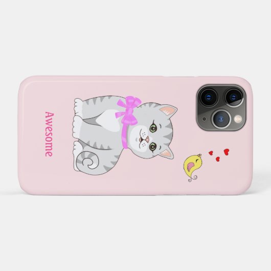 Niedliche Tabby Kitty Cat auf Light Rose Gold Case-Mate iPhone Hülle (Rückseite (Horizontal))