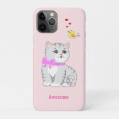 Niedliche Tabby Kitty Cat auf Light Rose Gold Case-Mate iPhone Hülle (Rückseite)