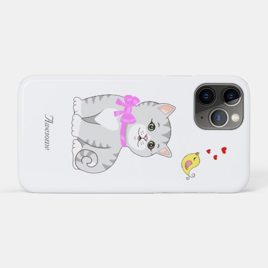 Niedliche Tabby Kitty Cat auf Weiß Case-Mate iPhone Hülle (Rückseite (Horizontal))