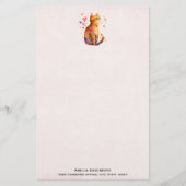 Niedliche Tablettenkatze mit Herz Briefpapier (Vorderseite)