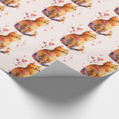 Niedliche Tablettenkatze mit Herz Geschenkpapier (Ecke)