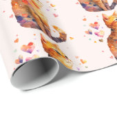 Niedliche Tablettenkatze mit Herz Geschenkpapier (Rolleneckpunkt)