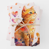 Niedliche Tablettenkatze mit Herz Geschenkpapier Set (Beispiel)