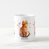 Niedliche Tablettenkatze mit Herz Kaffeetasse (Mittel)