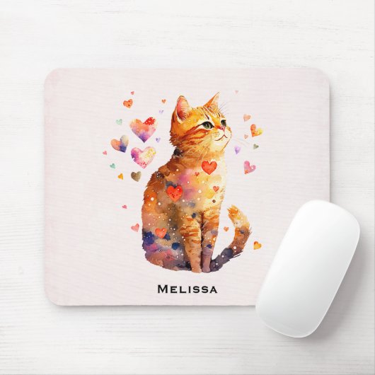 Niedliche Tablettenkatze mit Herz Mousepad (Mit Mouse)