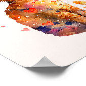 Niedliche Tablettenkatze mit Herz Poster (Ecke)