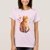 Niedliche Tablettenkatze mit Herz T-Shirt (Vorderseite)
