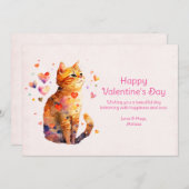 Niedliche Tablettenkatze mit Herz Valentinstag Feiertagskarte (Vorne/Hinten)
