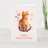 Niedliche Tablettenkatze mit Herz Valentinstag Karte (Vorderseite)