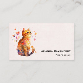 Niedliche Tablettenkatze mit Herz Visitenkarte
