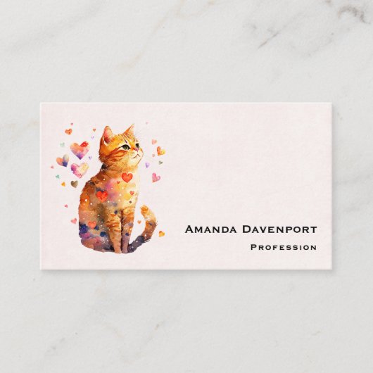 Niedliche Tablettenkatze mit Herz Visitenkarte (Vorderseite)