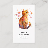 Niedliche Tablettenkatze mit Herz Visitenkarte (Vorderseite)