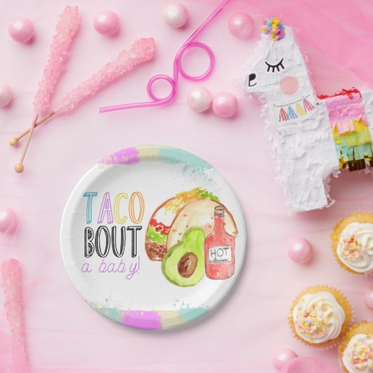 Niedliche Tacke Fiesta Theme Babydusche Papierplat Pappteller (Party)