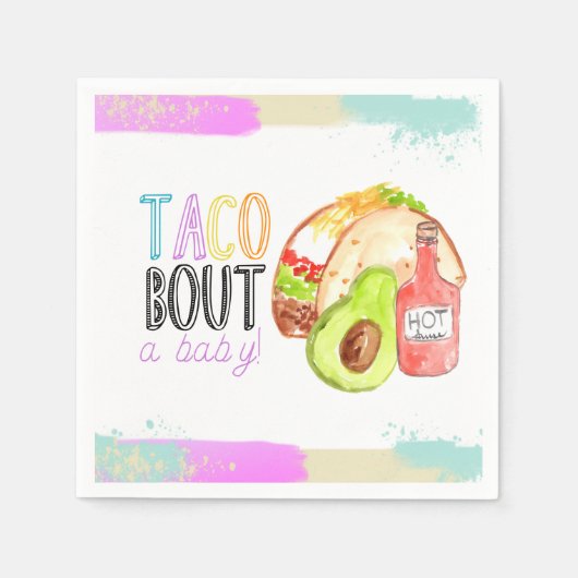 Niedliche Taco Fiesta Babydusche Party Serviette (Vorderseite)