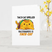 Niedliche Taco-Katze, lustige Taco-Katze, Taco- un Karte (Gelbe Blume)