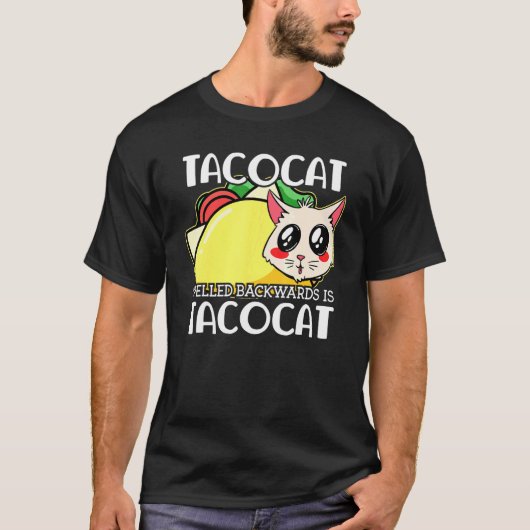 Niedliche Taco Katze rückwärts geschrieben ist Tac T-Shirt (Vorderseite)