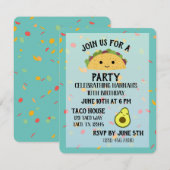 Niedliche Taco-Party Einladung (Vorne/Hinten)