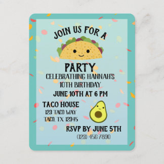 Niedliche Taco-Party Einladung