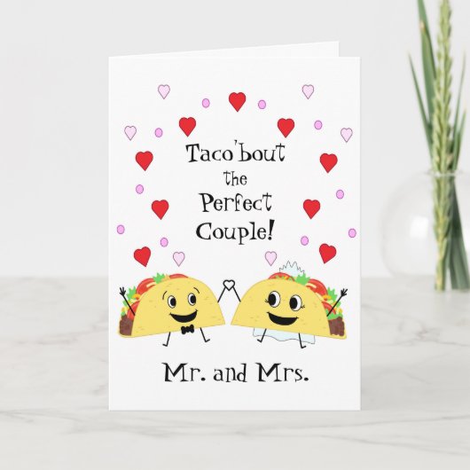 Niedliche Taco Wedding Glückwunschkarte Karte (Vorderseite)