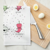 Niedliche Tacoillustration Küchentuch (Viertel Falte)