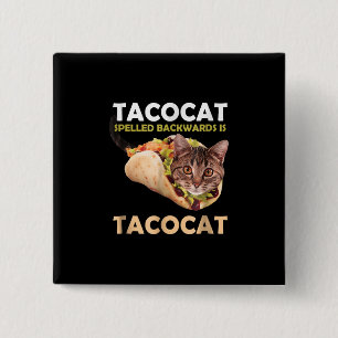 Niedliche Tacokat Taco Katze im Dunkeln Button