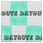 Niedliche Tagesfarbe Schwarz Aquamarin Stoff (Nahaufnahme)