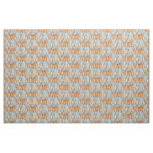 Niedliche Tan Bunny Rabbits auf blauem Hintergrund Stoff (Fat Quarter (45,7 x 55,9 cm))