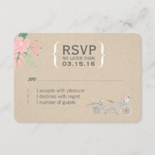 Niedliche Tandem-Bike-RSVP-Karten RSVP Karte