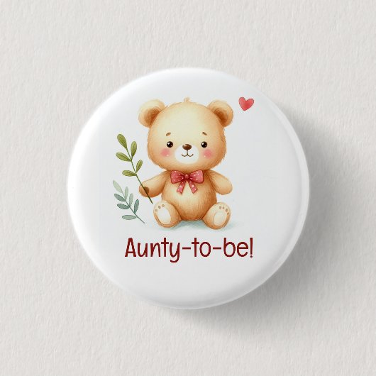 Niedliche Tante zu Teddy Bear Whimsical Art Button (Vorderseite)