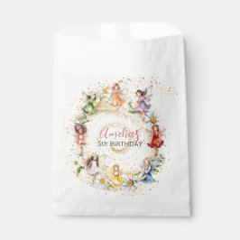 Niedliche Tanzblüte Fairies Gold Glitzer Geschenktütchen