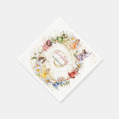 Niedliche Tanzblüte Fairies Gold Glitzer Serviette (Ecke)