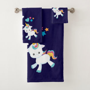 Niedliche Tanzeinheiten Magische Regenbogen & Ster Badhandtuch Set
