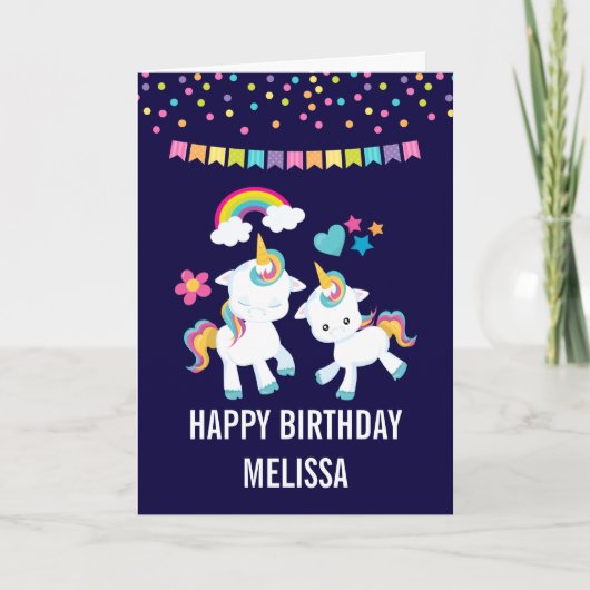 Niedliche Tanzeinheiten Magische Regenbogen & Ster Karte (Vorderseite)