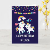 Niedliche Tanzeinheiten Magische Regenbogen & Ster Karte (Gelbe Blume)