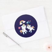 Niedliche Tanzeinheiten Magische Regenbogen & Ster Runder Aufkleber (Umschlag)