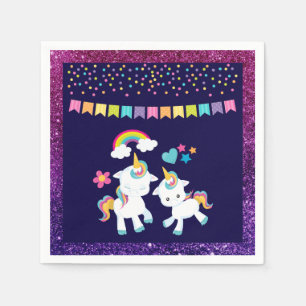Niedliche Tanzeinheiten Magische Regenbogen & Ster Serviette