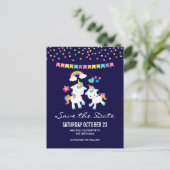 Niedliche Tanzeinheiten Magische Save the Date Postkarte (Stehend Vorderseite)