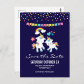 Niedliche Tanzeinheiten Magische Save the Date Postkarte (Vorne/Hinten)