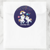 Niedliche Tanzeinheiten Magischer Regenbogen Danke Runder Aufkleber (Tasche)