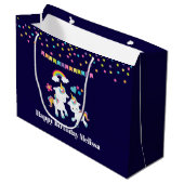 Niedliche Tanzeinheiten Magischer Regenbogen Gebur Große Geschenktüte (Vorderseite Schrägansicht)