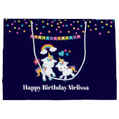 Niedliche Tanzeinheiten Magischer Regenbogen Gebur Große Geschenktüte (Rückseite)