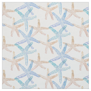 Niedliche Tanzen Starfish haben weißen blauen San Stoff