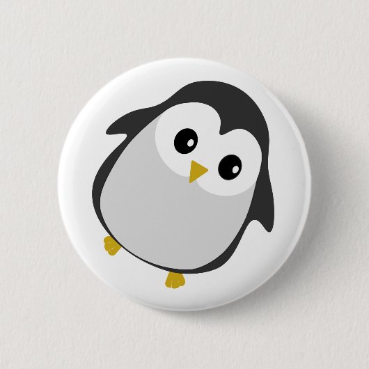 Niedliche Tanzpinguin-Illustration Button (Vorderseite)