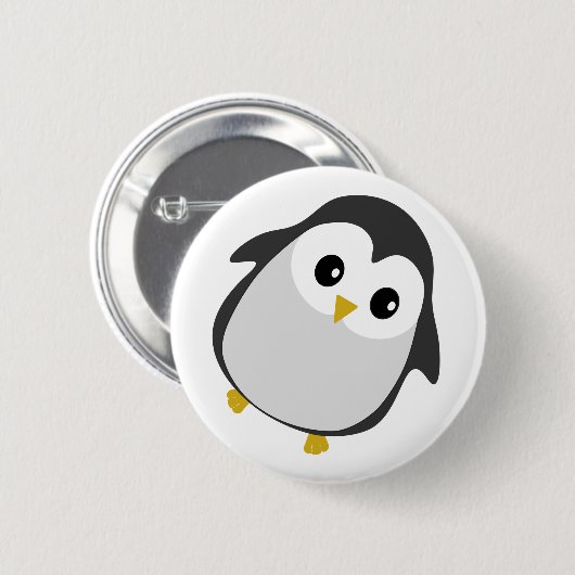 Niedliche Tanzpinguin-Illustration Button (Vorne & Hinten)