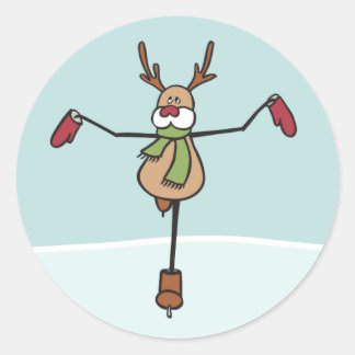 Niedliche Tanzrinne - Weihnachten Runder Aufkleber