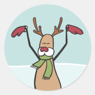 Niedliche Tanzrinne - Weihnachten Runder Aufkleber