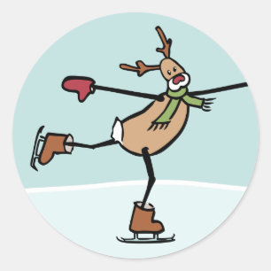 Niedliche Tanzrinne - Weihnachten Runder Aufkleber