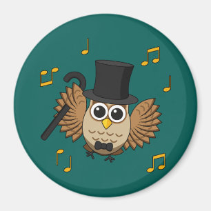 Niedliche Tanzschale mit Musiknoten Cartoon Magnet