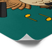 Niedliche Tanzschale mit Musiknoten Cartoon Poster (Ecke)